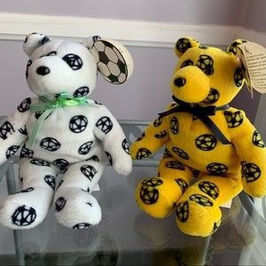 2 Logo Bears stuffed animal Soccer Maniac Bears NEW